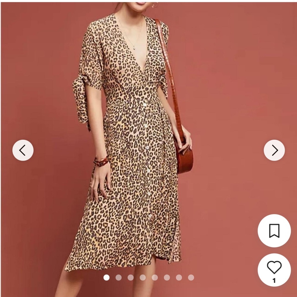 Faithfull the Brand Nina Midi Dress Vintage Leopard